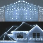 Cascada Luces Led Solar Guirnaldas Solares Navidad 200led 6m